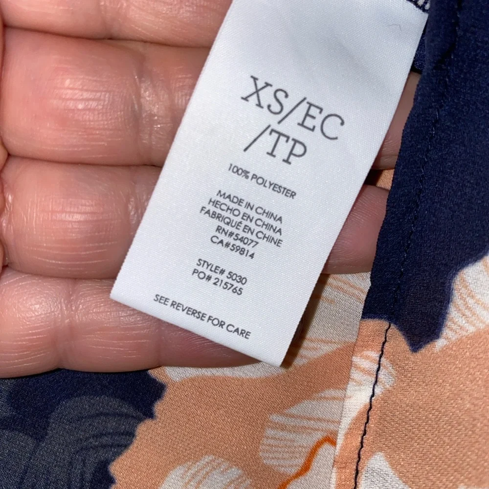 CAbi Floral High Low Cap Sleeve Tank Top Size XS Style 5030 - Picture 9 of 11